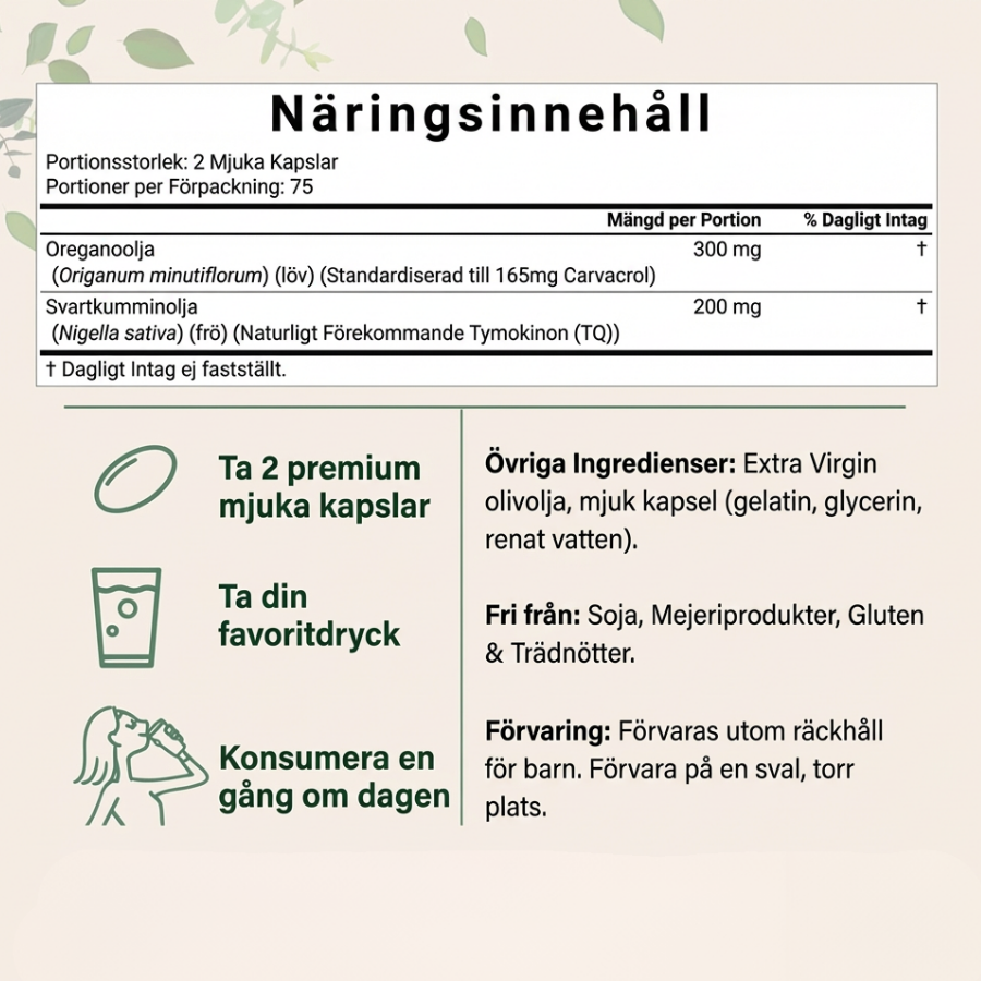 Purexa - Oreganoolja med Svartkumminolja