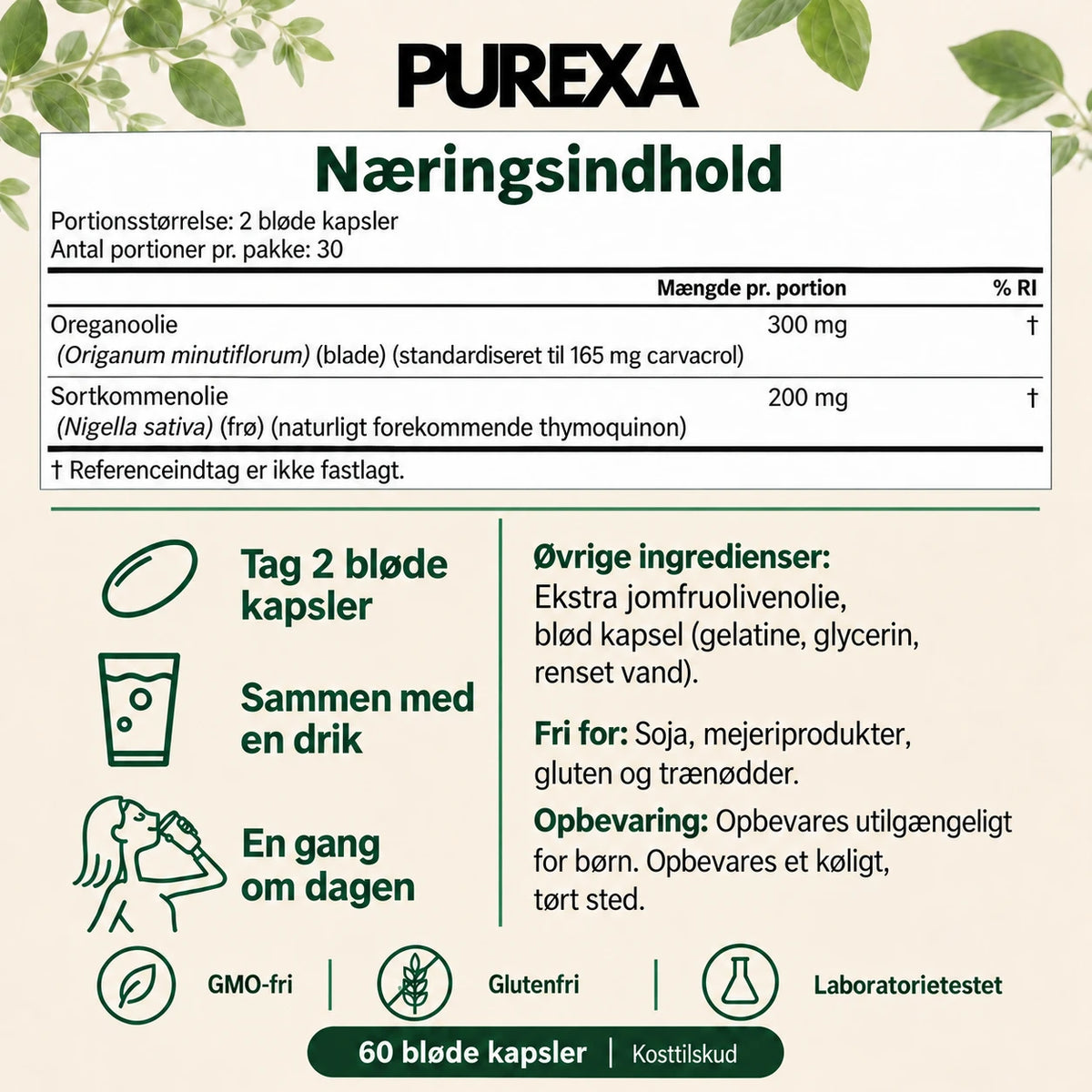 Purexa – Oreganoolie med sortkommenolie