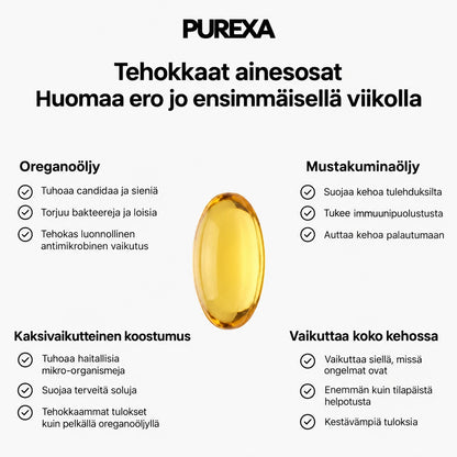 Purexa – Oreganoöljy mustakuminaöljyllä